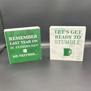 Creative Products St. Patrick's Day Party Signs - Green and White